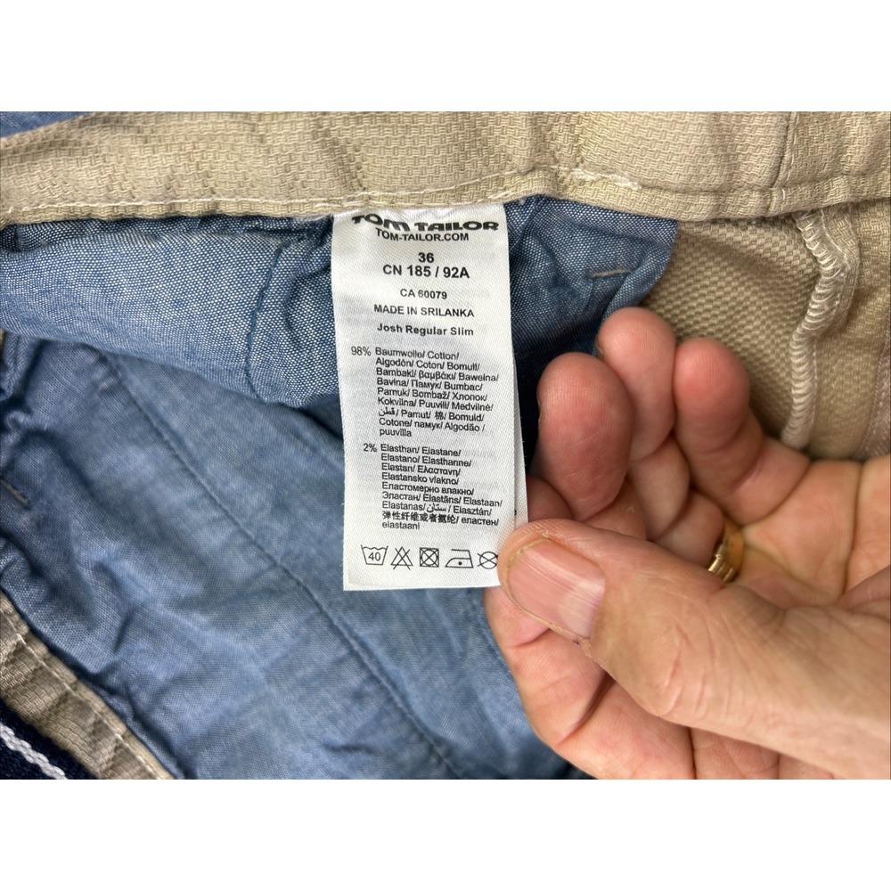 Tom Tailor Shorts Men 36 Khaki Josh Regular Slim Casual Stretch Cotton Preppy - Picture 7 of 11